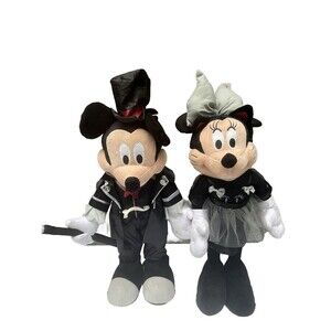 Disney Gemmy Mickey & Minnie Magician Porch Door Greeters Set Plush 26" RARE